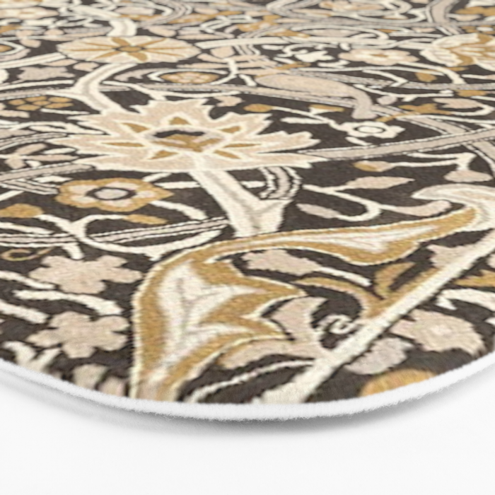 William Morris Bullerswood Charcoal Mustard Bath Mat Gallery Image 3