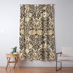 William Morris Bullerswood Charcoal Mustard Window Curtain Gallery Image 5