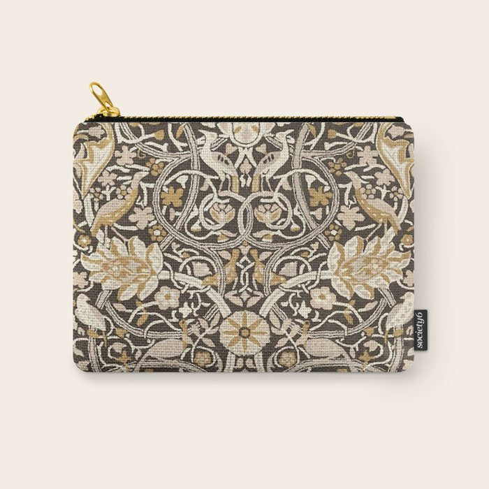 William Morris Bullerswood Charcoal Mustard Carry All Pouch Gallery Image 1