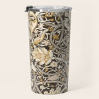 William Morris Bullerswood Charcoal Mustard Travel Mug Gallery Image 3