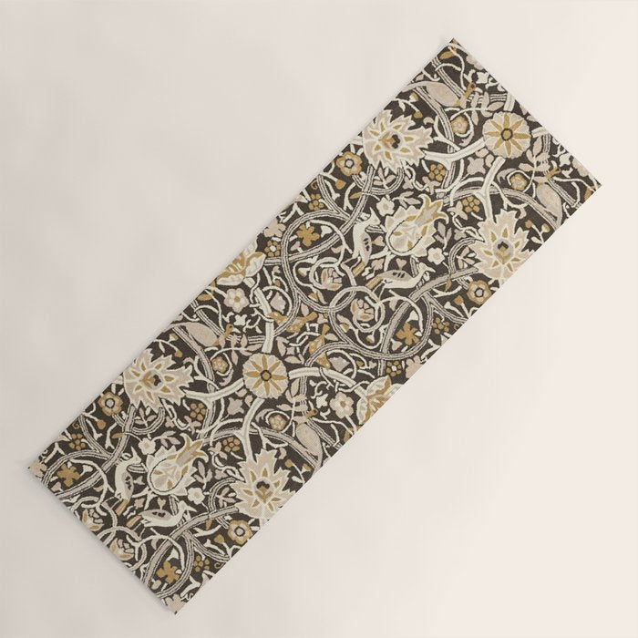 William Morris Bullerswood Charcoal Mustard Yoga Mat Gallery Image 1