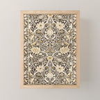 William Morris Bullerswood Charcoal Mustard Mini Art Print Gallery Image 1