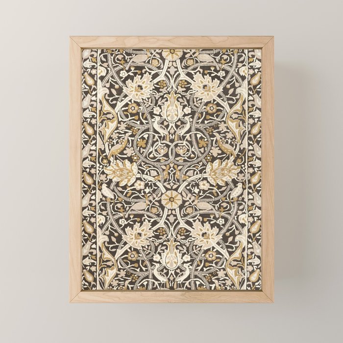 William Morris Bullerswood Charcoal Mustard Mini Art Print Gallery Image 1