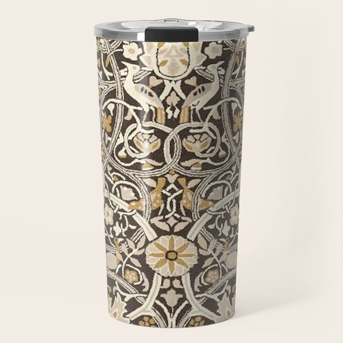William Morris Bullerswood Charcoal Mustard Travel Mug Gallery Image 1
