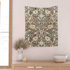 William Morris Bullerswood Charcoal Mustard Wall Tapestry Gallery Image 2
