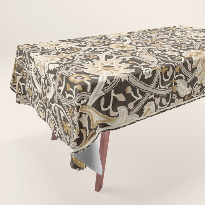 William Morris Bullerswood Charcoal Mustard Tablecloth Gallery Image 1