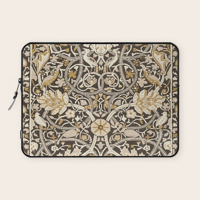 William Morris Bullerswood Charcoal Mustard Laptop Sleeve Gallery Image 1