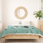 Mid Century Meow Atomic Kitty Christmas ©studioxtine Duvet Cover Gallery Image 3