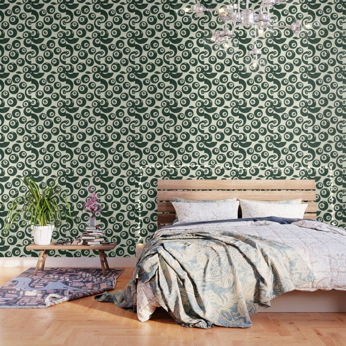 The 8 Ball Clubhouse Old Money Green Wallpaper Gallery Image 3