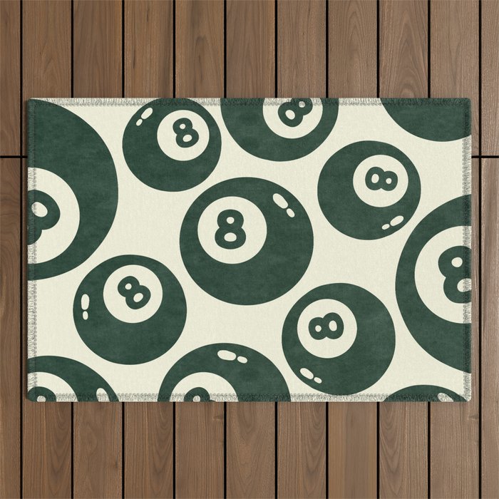 The 8 Ball Clubhouse Old Money Green Outdoor Rug Gallery Image 1