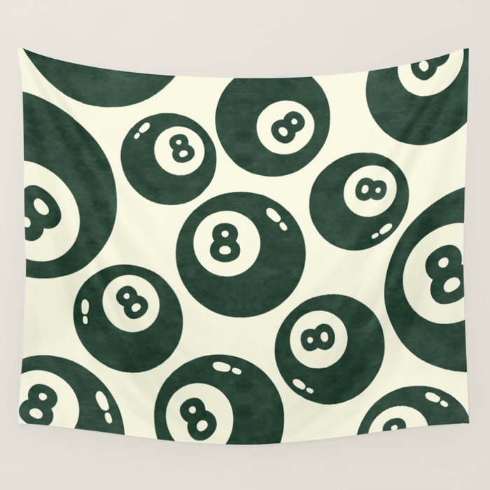 The 8 Ball Clubhouse Old Money Green Wall Tapestry Gallery Image 4