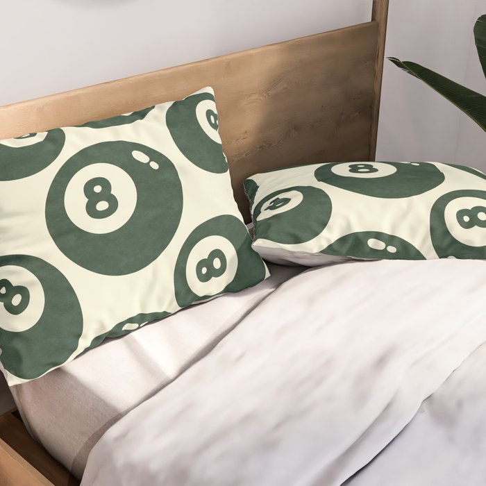 The 8 Ball Clubhouse Old Money Green Pillow Sham Gallery Image 2