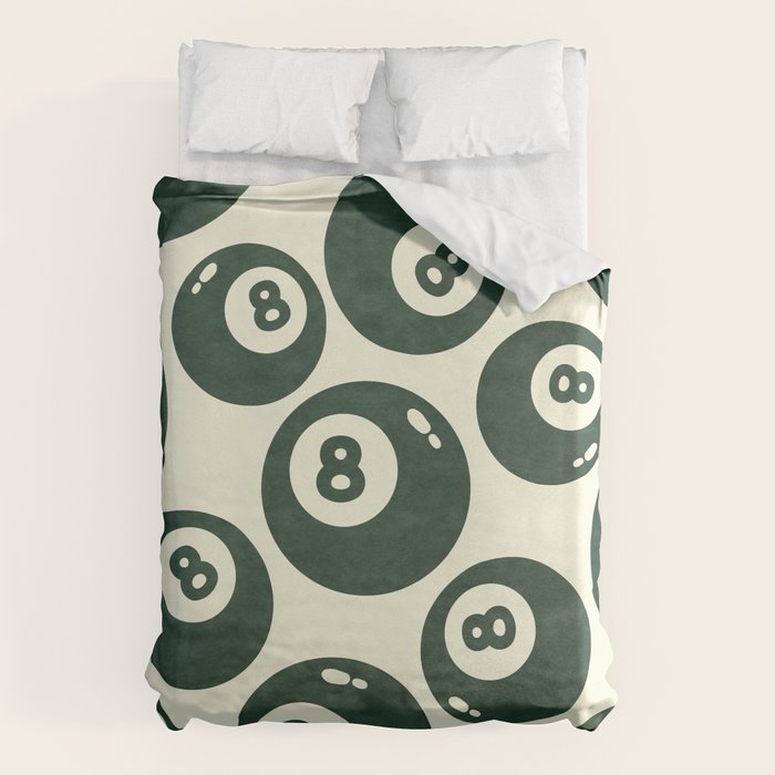The 8 Ball Clubhouse Old Money Green Duvet Cover Gallery Image 1