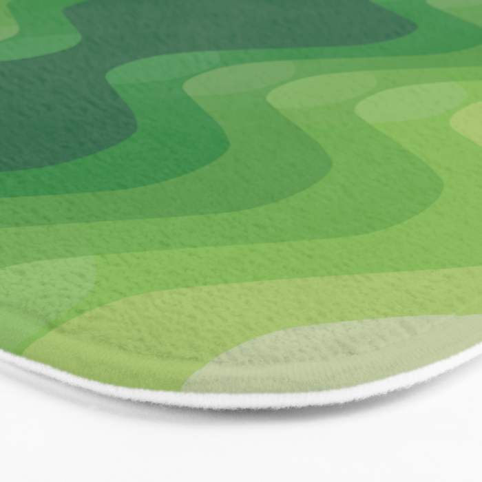 Retro 1970s Style Sonic Wave Pattern 230 Green Bath Mat Gallery Image 3