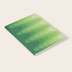 Retro 1970s Style Sonic Wave Pattern 230 Green Notebook Gallery Image 2