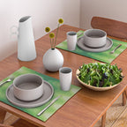 Retro 1970s Style Sonic Wave Pattern 230 Green Placemat Gallery Image 2