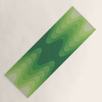 Retro 1970s Style Sonic Wave Pattern 230 Green Yoga Mat Gallery Image 1
