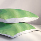 Retro 1970s Style Sonic Wave Pattern 230 Green Pillow Sham Gallery Image 3