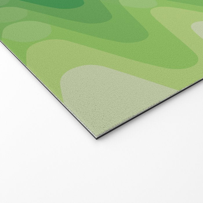 Retro 1970s Style Sonic Wave Pattern 230 Green Welcome Mat Gallery Image 2