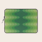 Retro 1970s Style Sonic Wave Pattern 230 Green Laptop Sleeve Gallery Image 1