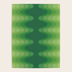 Retro 1970s Style Sonic Wave Pattern 230 Green Poster Gallery Image 4