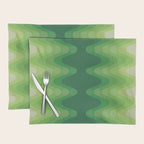 Retro 1970s Style Sonic Wave Pattern 230 Green Placemat Gallery Image 1