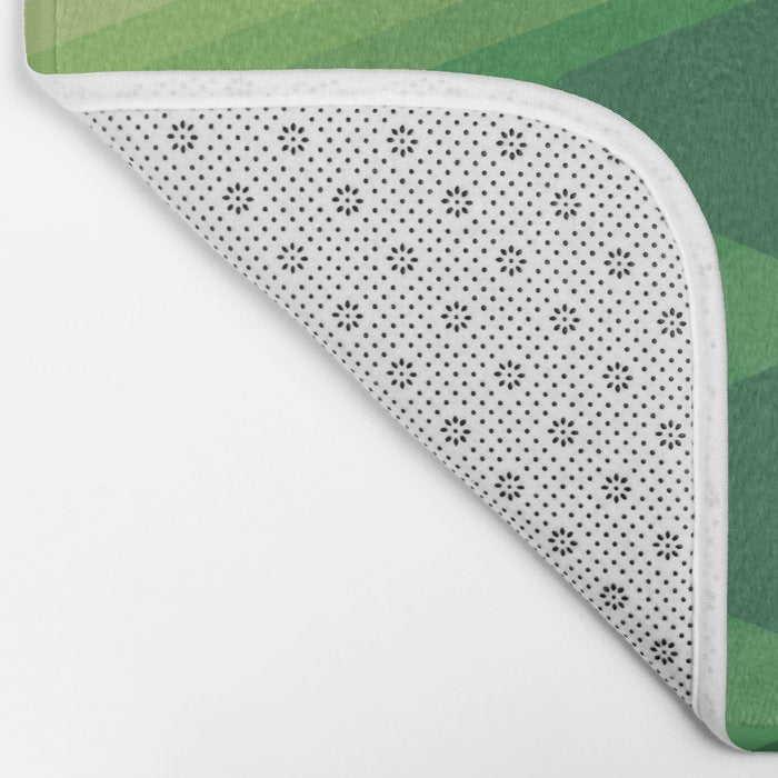 Retro 1970s Style Sonic Wave Pattern 230 Green Bath Mat Gallery Image 2