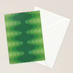 Retro 1970s Style Sonic Wave Pattern 230 Green Stationery Card Gallery Image 2