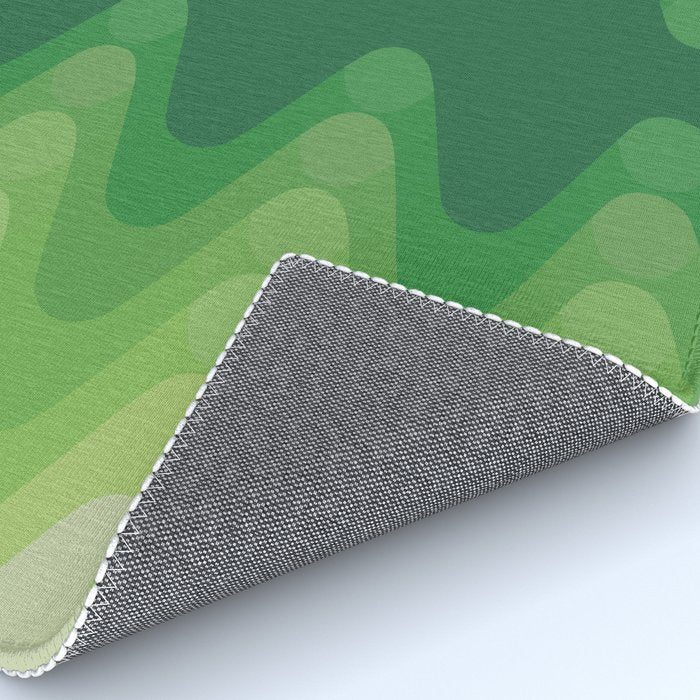 Retro 1970s Style Sonic Wave Pattern 230 Green Rug Gallery Image 4