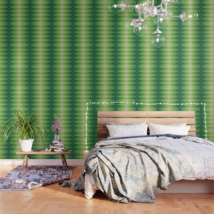 Retro 1970s Style Sonic Wave Pattern 230 Green Wallpaper Gallery Image 3
