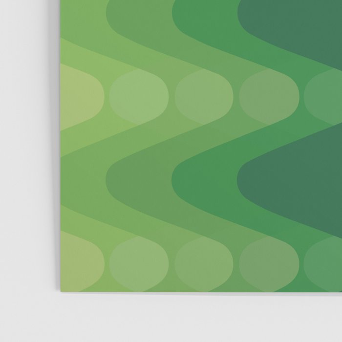 Retro 1970s Style Sonic Wave Pattern 230 Green Poster Gallery Image 3