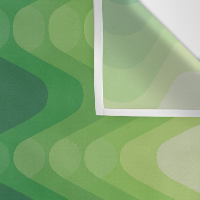 Retro 1970s Style Sonic Wave Pattern 230 Green Wall Tapestry Gallery Image 3