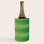 Retro 1970s Style Sonic Wave Pattern 230 Green Wine Chiller Gallery Image 2