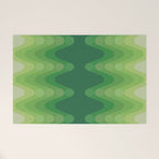 Retro 1970s Style Sonic Wave Pattern 230 Green Welcome Mat Gallery Image 1