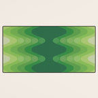 Retro 1970s Style Sonic Wave Pattern 230 Green Desk Mat Gallery Image 3