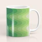 Retro 1970s Style Sonic Wave Pattern 230 Green Coffee Mug Gallery Image 1