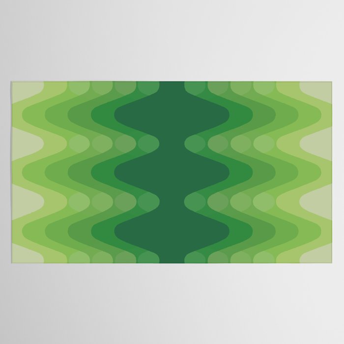 Retro 1970s Style Sonic Wave Pattern 230 Green Tablecloth Gallery Image 2