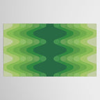 Retro 1970s Style Sonic Wave Pattern 230 Green Tablecloth Gallery Image 2