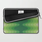 Retro 1970s Style Sonic Wave Pattern 230 Green Laptop Sleeve Gallery Image 2