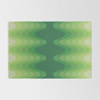 Retro 1970s Style Sonic Wave Pattern 230 Green Rug Gallery Image 2