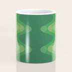Retro 1970s Style Sonic Wave Pattern 230 Green Coffee Mug Gallery Image 4