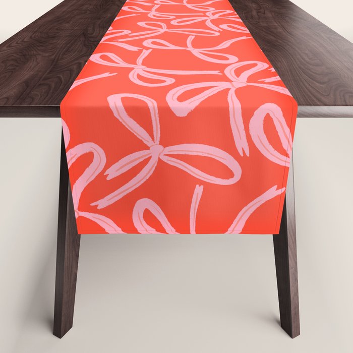 Cute textured coquette bows Table Runner Gallery Image 1