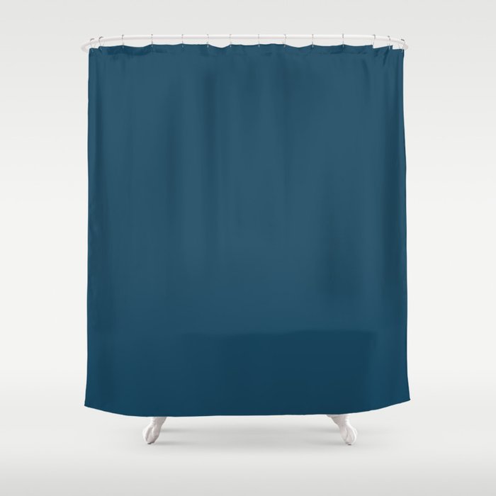Beautiful Blue Ocean Solid Color Shower Curtain Gallery Image 1
