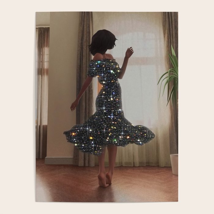 DANCE | happy | collage | dress | sparkle | woman | home | happiness | Weekend | glitter | shine |  Poster