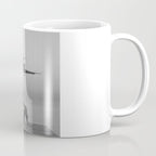 Steady As She Goes IV; aircraft coming in for an island landing black and white photography photographs photograph Coffee Mug Gallery Image 1