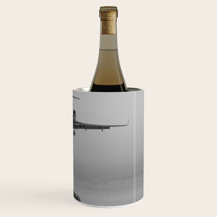 Steady As She Goes IV; aircraft coming in for an island landing black and white photography photographs photograph Wine Chiller Gallery Image 3