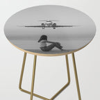 Steady As She Goes IV; aircraft coming in for an island landing black and white photography photographs photograph Side Table Gallery Image 2
