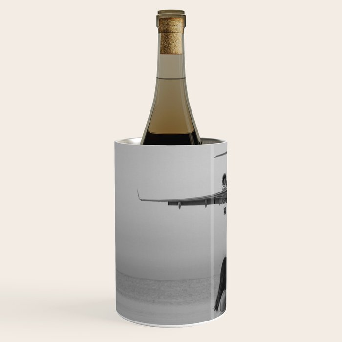 Steady As She Goes IV; aircraft coming in for an island landing black and white photography photographs photograph Wine Chiller Gallery Image 2