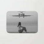 Steady As She Goes IV; aircraft coming in for an island landing black and white photography photographs photograph Bath Mat Gallery Image 1