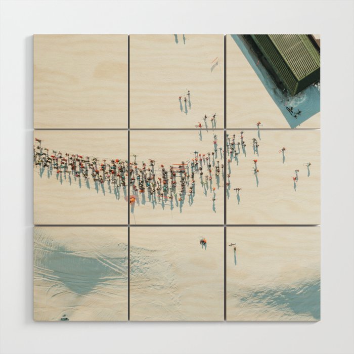 Aerial shot of ski resort Wood Wall Art Gallery Image 1